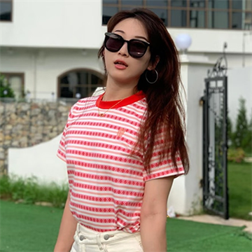 chrome hearts striped cross print short sleeve t-shirt
